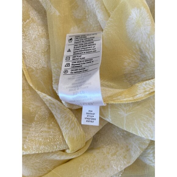 Vince Wheat Shirred Popover Top Yellow Womens Size XS - Picture 12 of 13